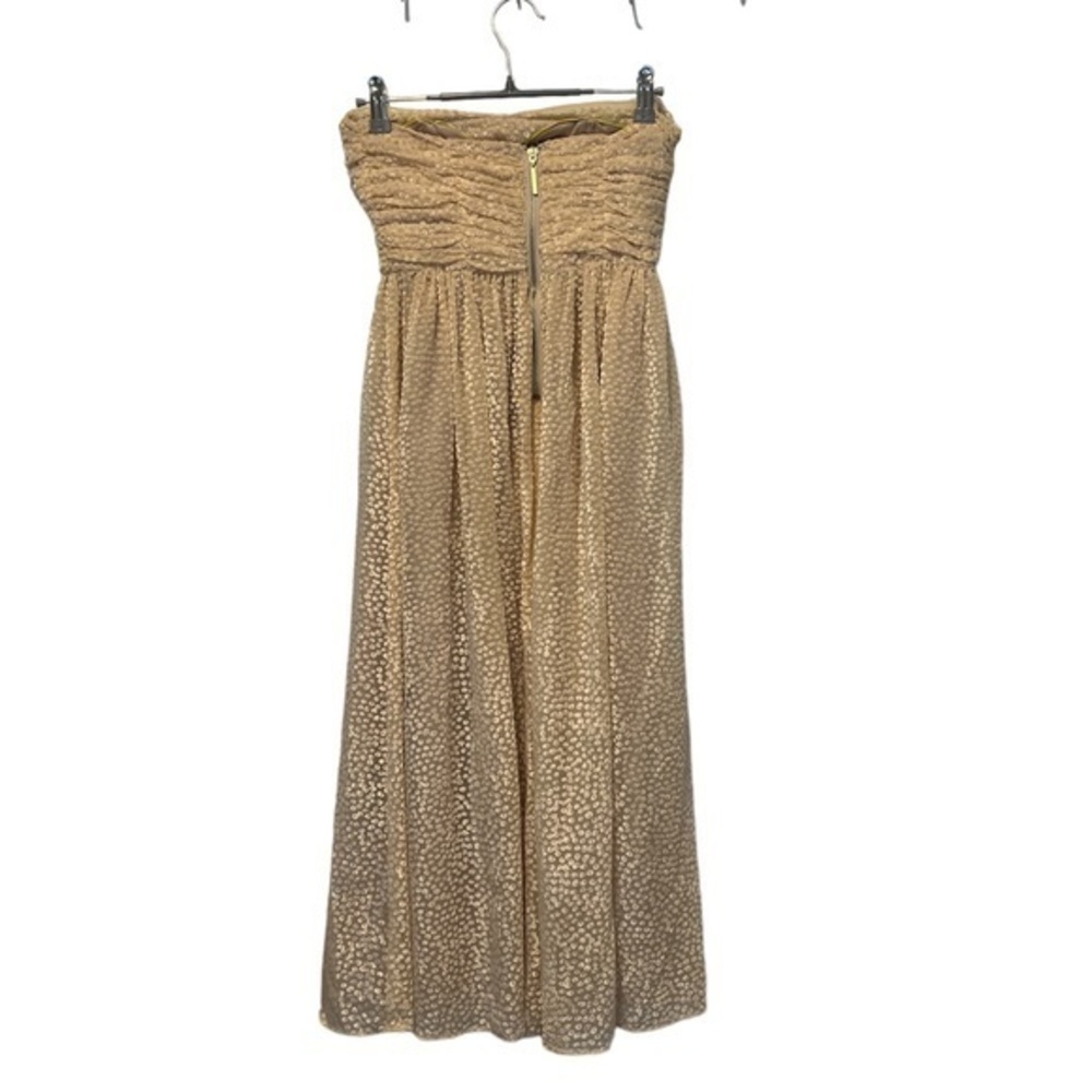 H&M Strapless Pink Velvet Dot Overlay Dress Size 4 Cocktail Party Homecoming - Picture 2 of 4